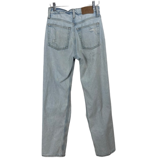 H&M & Denim 90’s Distressed Boyfriend Light wash Jeans Grunge High Rise Size 0 - Picture 2 of 10
